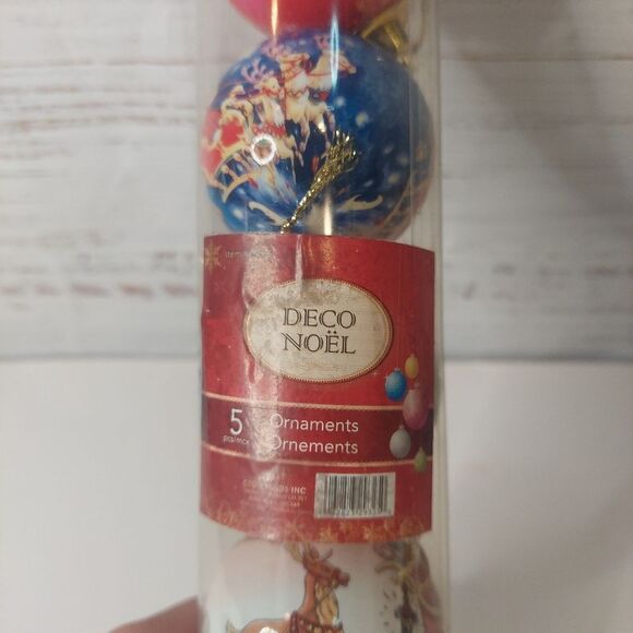Deco Noel 5 pack Ornaments 2" inche Balls - Picture 2 of 7